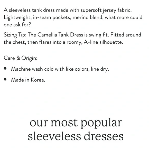 wool& Camellia Merino Wool Tank Dress - Blue - Large - Picture 11 of 11